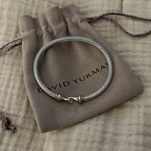 David Yurman Cable Buckle Bracelet with gold, 4mm